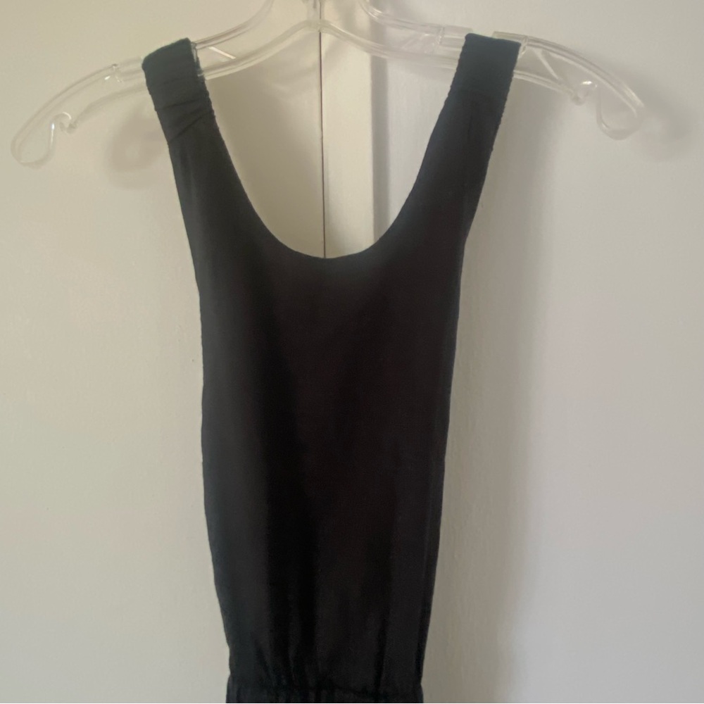 NWT BLACK LINEN MAXI DRESS FOREVER 21 SZ MED - Picture 13 of 15